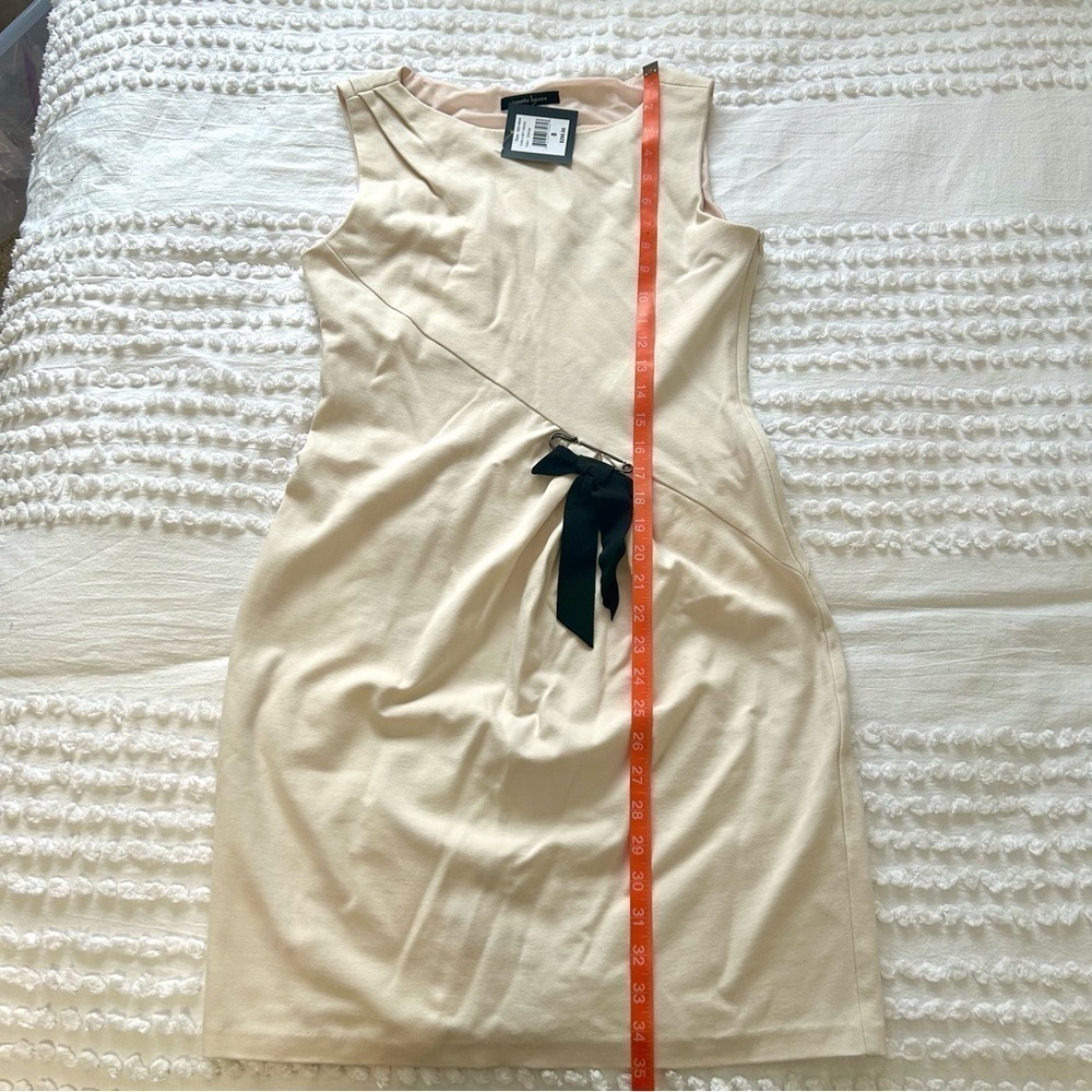 Women’s Nanette Lepore “Take a Bet” Cream Knit Shift Dress w/Black Bow Sz 8 NWT! - Picture 11 of 16